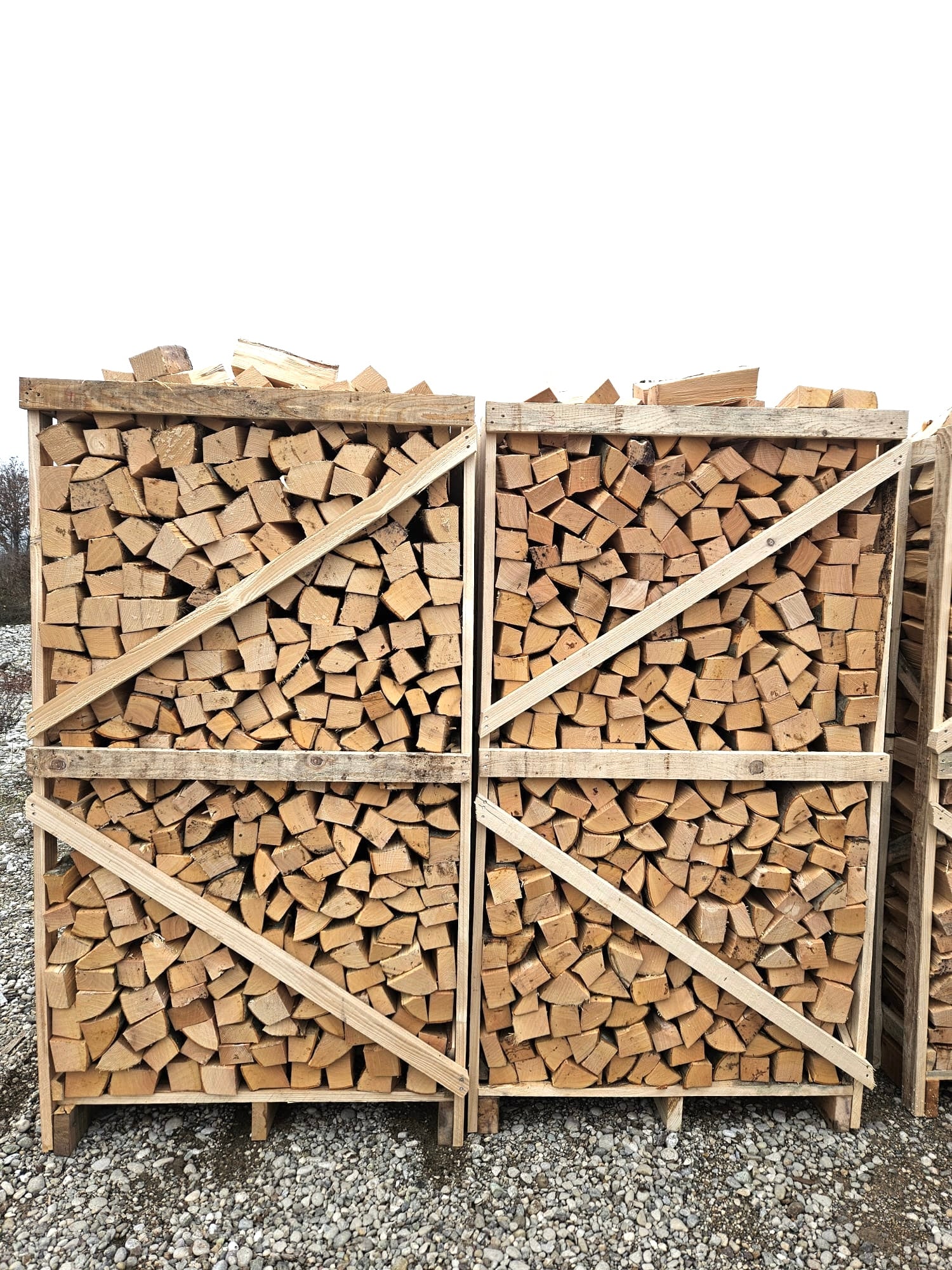 6 Stück Brennholz Palette Halbtrocken - PREMIUM QUALITÄT - 1,9 Raummeter Buche - Lagerabverkauf